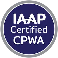 IAAP Certification Badge – IAAP Certified Professional in Web Accessibility (CPWA) - opens new window